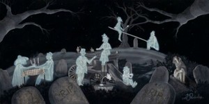 The Haunted Mansion Disney Fine Art Michael Provenza Signed Lt Ed 195 Tea Party