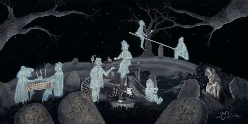 The Haunted Mansion Disney Fine Art Michael Provenza Signed Lt Ed 195 Tea Party