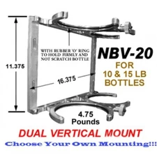 ARC Dual Billet Vertical Nitrous Bottle Bracket for 10 & 15 Pound Bottles Chrome