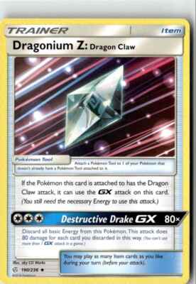 2019 SUN & MOON COSMIC ECLIPSE DRAGONIUM Z: DRAGON CLAW 190/236