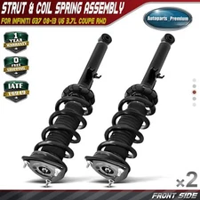2pcs Front Complete Strut & Coil Spring Assembly for Infiniti G37 08-13 3.7L RWD