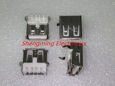 100PCS USB Female Type-A 4Pin Socket Connector 90 degree