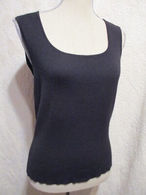 Apostrophe tank cami top Women M Y2K Black sleeveless sweater dressy knit