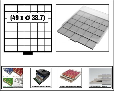 Safe 6607 Beba Coin Box Maxi Grey 49 Square Compartments 38.7 Mm