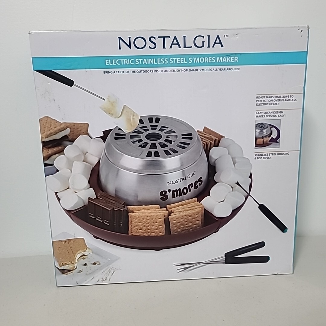 Tabletop Indoor Electric Maker Smores Kit with Marshmallow Roasting Sticks