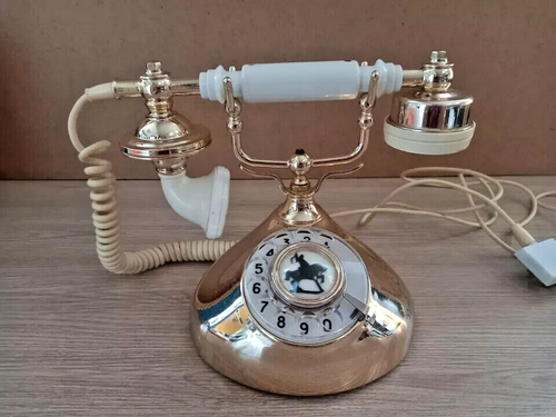 Telefono vintage dorato UFA-301 1988 URSS. - Foto 2 di 12