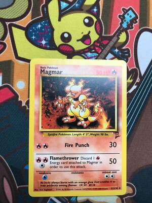 Magmar 51/130 Base Set 2 englisch Pokemon Karten NM-EX