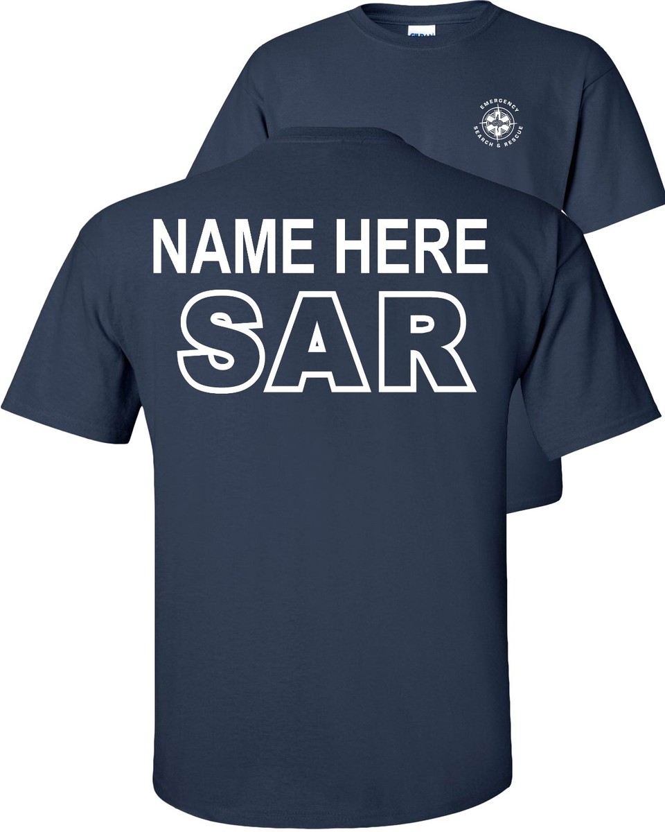 T-shirt SAR (Search And Rescue) - Homme/femme - 100% Coton - Tailles S à 5X