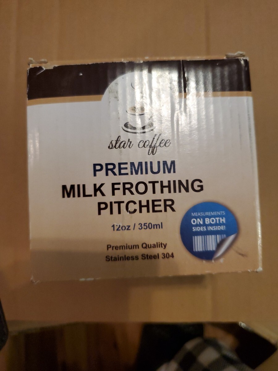 Star Coffee 12 oz Stainless Steel Milk Frothing Pitcher NIB W