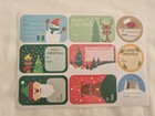 9 x STICKY CHRISTMAS GIFT TAGS Kids Xmas Character Labels Reindeer Santa Snowman