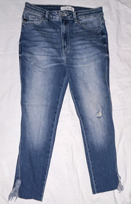 KanCan Premium Women's Medium Wash Blue Skinny Jeans Distressed Stretch 5-Pocket
