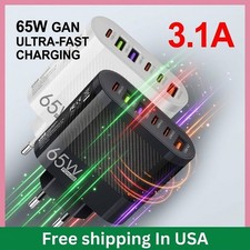 6Port USB Hub Wall Charger Travel Fast Charging Station Power AC Adapter US Plug
