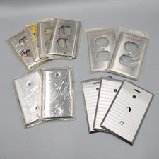 Lot of 12 Electric Wall Plate Outlet Covers Steel NOS