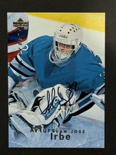 1996 Upper Deck Be a Player #S23 Sharks Arturs Irbe AUTO