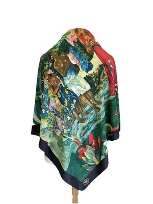 PAUL GAUGUIN Silk Scarf Ia Orana Maria Tahiti Art Reproduction Medici Vintag#A12