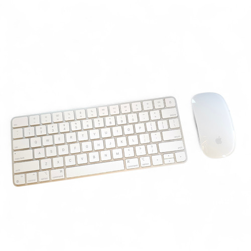 Apple Magic Keyboard A2450 & Magic Mouse 2 A1657 Bundle Silver White