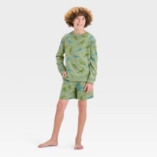 Cat Jack NWT Boys' Dinosaur Pajama Set Green Size M 8