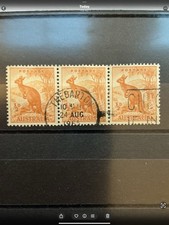 Australia 1937 Wallaroo. Half D Orange. With 1965 Postmark. Stamps