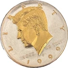 1999-P KENNEDY HALF DOLLAR COLLECTION-DANBURY MINT LAYERED 24 K Gold .999 SILVER