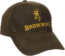 Browning Dura Wax Logo 6 Panel Hat Cap OSFA Brown