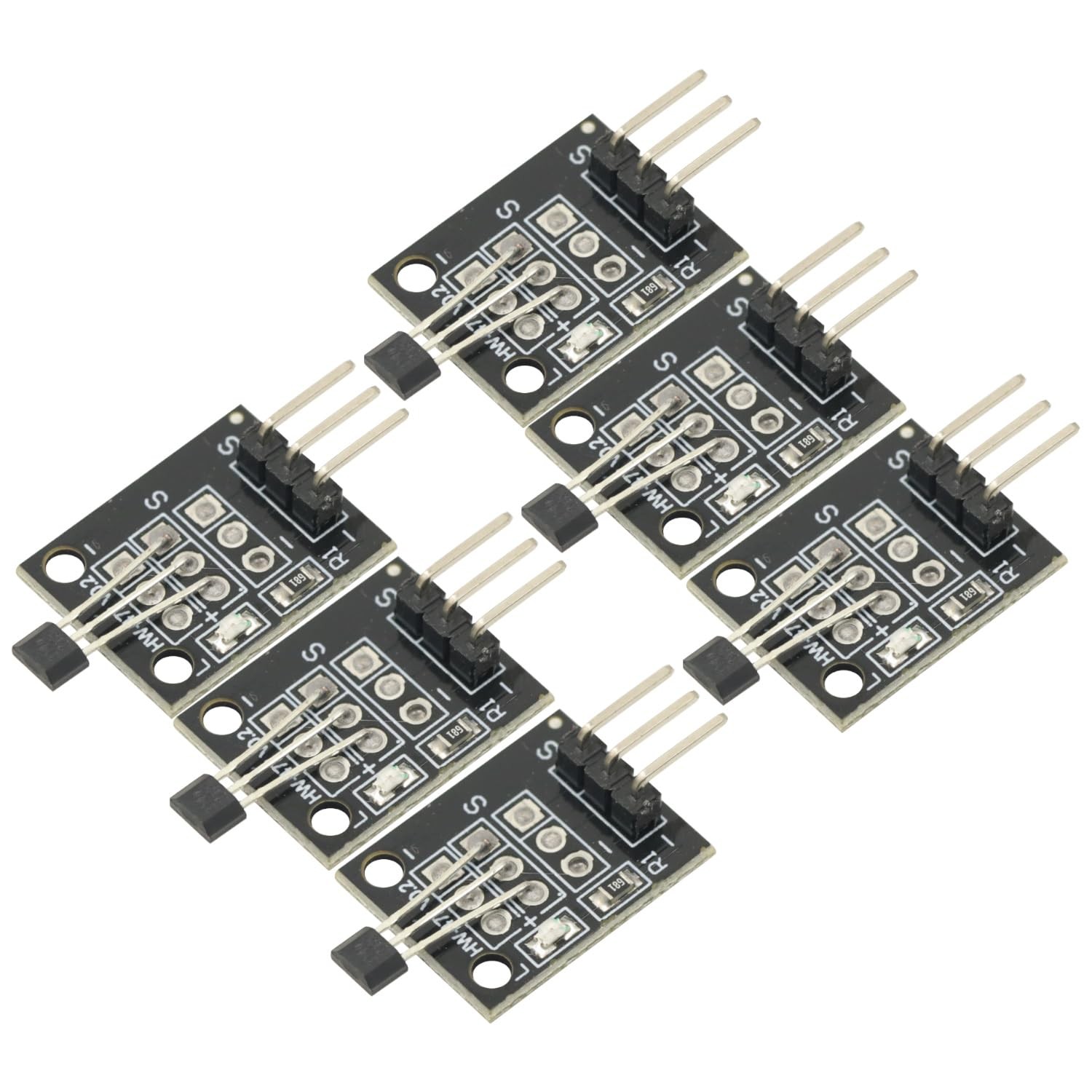 6Pcs A3144 Hall Effect Magnetic Sensor Module