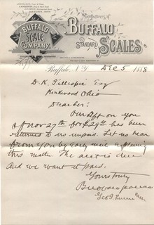 Letterhead Buffalo NY Buffalo Scale Company ornamental logo design 1888