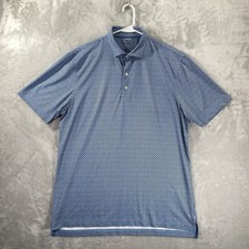 Johnnie-O Shirt men's Large Polo Short Sleeve Performance Stretch Geometric AOP