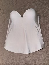 David's Bridal Women's White Strapless Bustier Bra Padded Sweetheart 36C NWOT