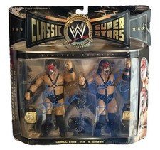 Signed WWE Jakks Pacific Classic Superstars 2 Pack Series 5 Demolition Ax  Smash