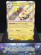 Pokemon Card Raichu 132/091 Shiny Rare Paldean Fates Holo Near Mint