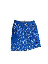 Cat  Jack Boys Blue Swim Shorts Trunks Shark Pizza Size L 12/14 Husky