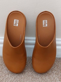 Fitflop Tan Leather Mules Clogs Size 5 UK