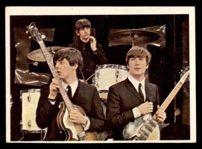 1964 Topps Beatles Color #34 Paul John With Ringo Performing VG/EX *e1