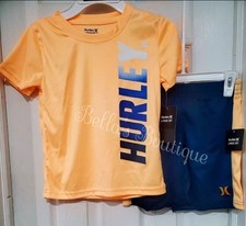 2 PIECE HURLEY BOYS T-SHIRT SHORTS SET, SZ 6 5-6 YEARS