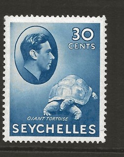 SEYCHELLES SG142a KGVI 30c Blue Chalky MINT C/£50