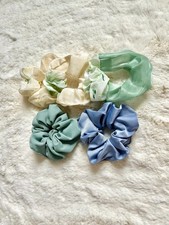 5PCS Korean Aesthetic Scrunchies Set   Soft Neutral Hair Ties for Daily Wear