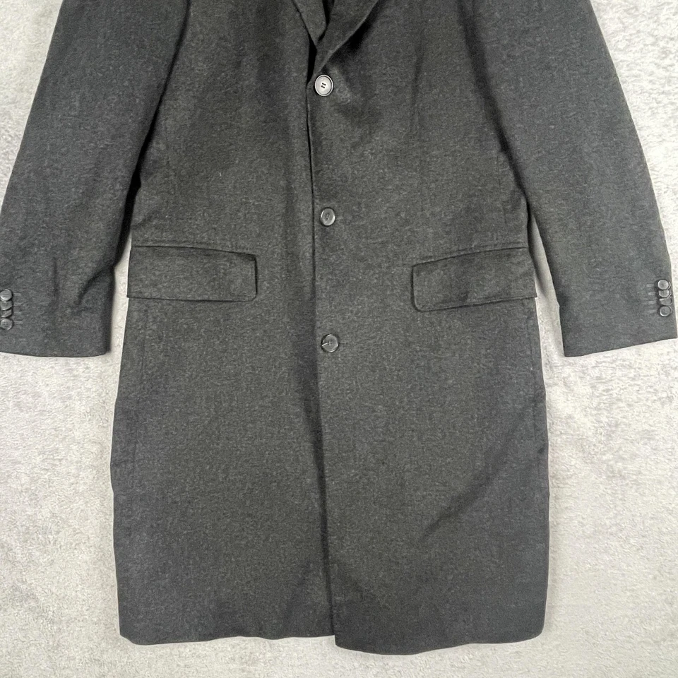 Hugo Boss Selection Coat Mens 48 Black Pure Cashmere Long Overcoat Luxor - Image 3 of 4