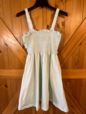 Pinch Anthropologie Smocked Back Cutouts Mint Sleeveless Short Dress Medium (577