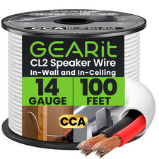 14 Gauge Speaker Wire, CL2 Rated in Wall Speaker Wires, Speaker Cable 100Ft for