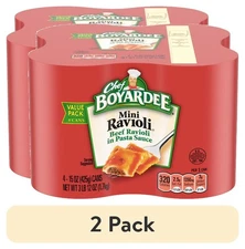 (2 pack) Chef Boyardee Ravioli, Beef Ravioli in Pasta Sauce,15 oz. Can (4 Pack)