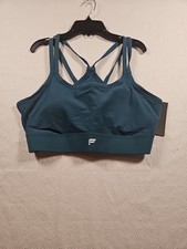 Fabletics Principal Longline Medium Impact Sports Bra, Green, Size XL