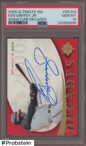 2005 UD Ultimate Signature Decades Ken Griffey Jr HOF ON CARD AUTO PSA 10