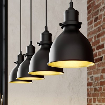 Lindby Esstisch Pendelleuchte Schwarz Gold, Hängelampe Metall, 4x E27 max. 60W, 