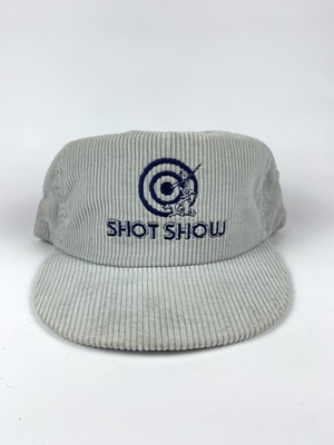 #ad #ad Vintage Shot Show Hat Corduroy Gray Hunting Shooting Convention Snap Back USA $36.10