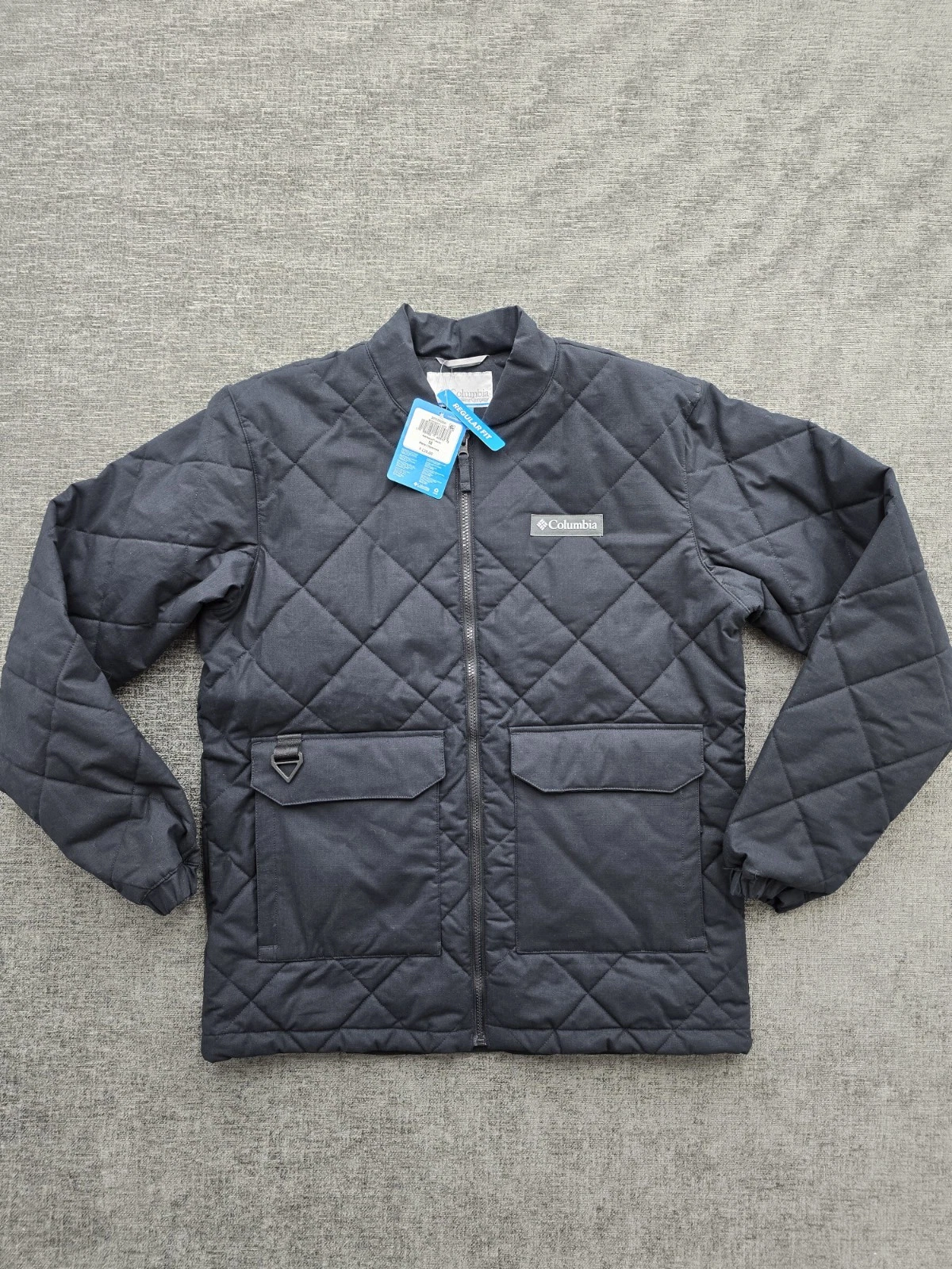 Columbia Rad Padded Jacket Men's Size M Black Full Zip Quilted Zip Pockets Warm