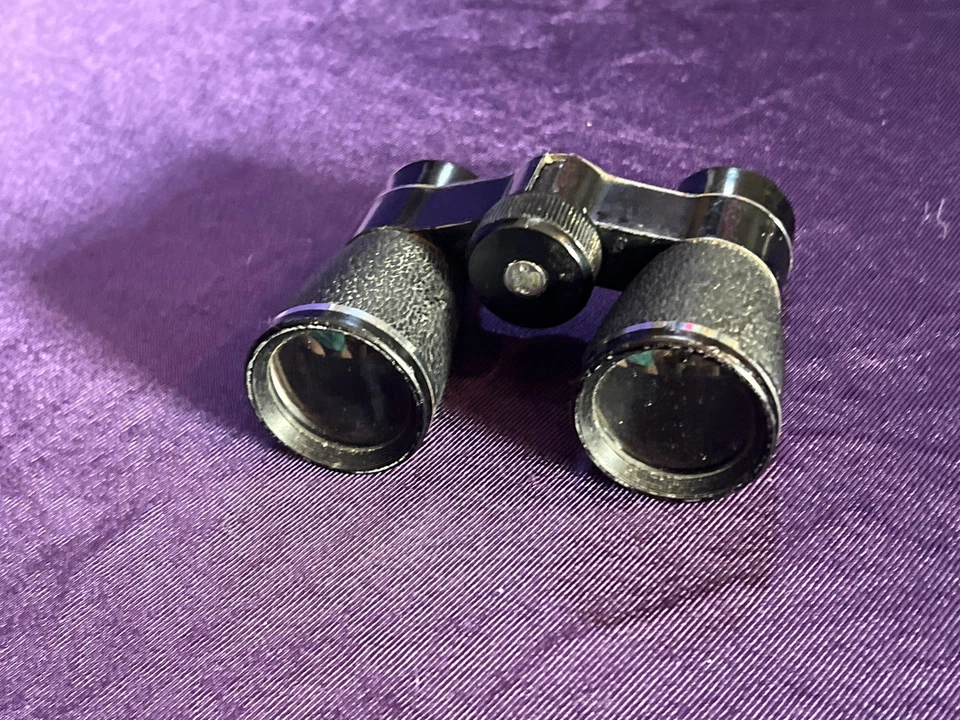 Vintage Compact Binoculars – Black Textured Grip with Metallic Rims - Image 2 of 4