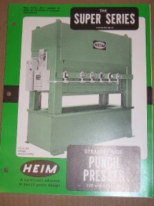 Vtg Heim Corp Catalog~Punch Presses~Machine Tools - Picture 1 of 1