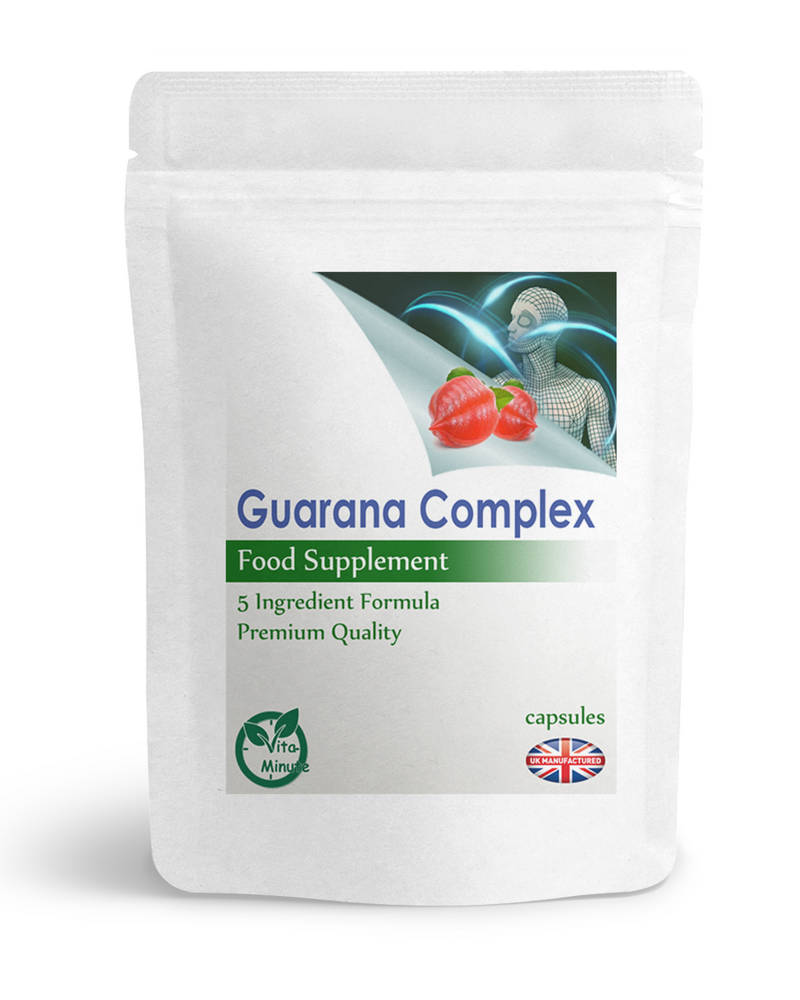 Guarana Complex (100 Capsules) Natural Energy Boost, Mood, Learning & Memory, UK