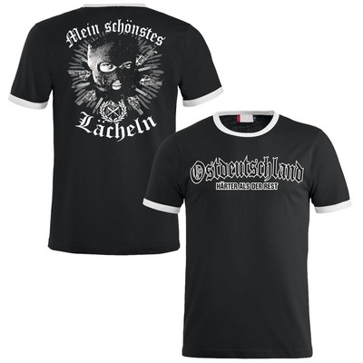 Männer Jungs T-Shirt Ostdeutschland mit Rückendruck mein schönstes Lächeln Black
