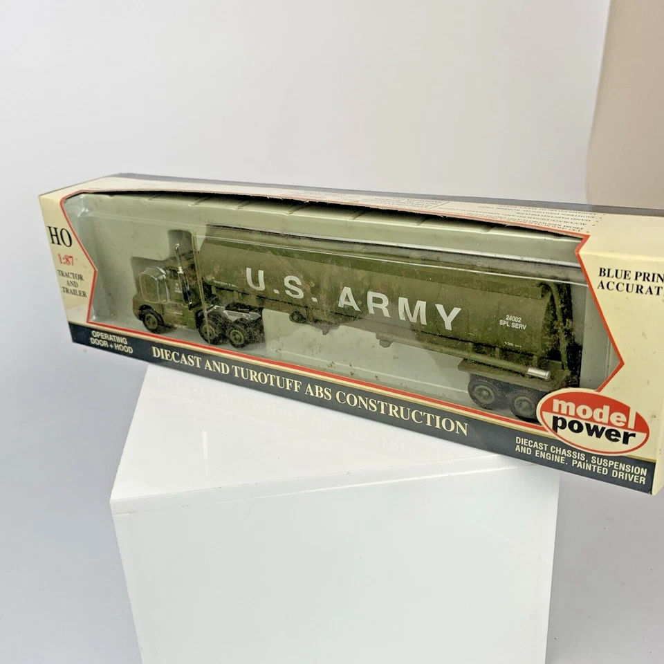 Model Power 24002 HO Scale Semi Truck US Army Tank Rocket Fuel - Image 3 of 4